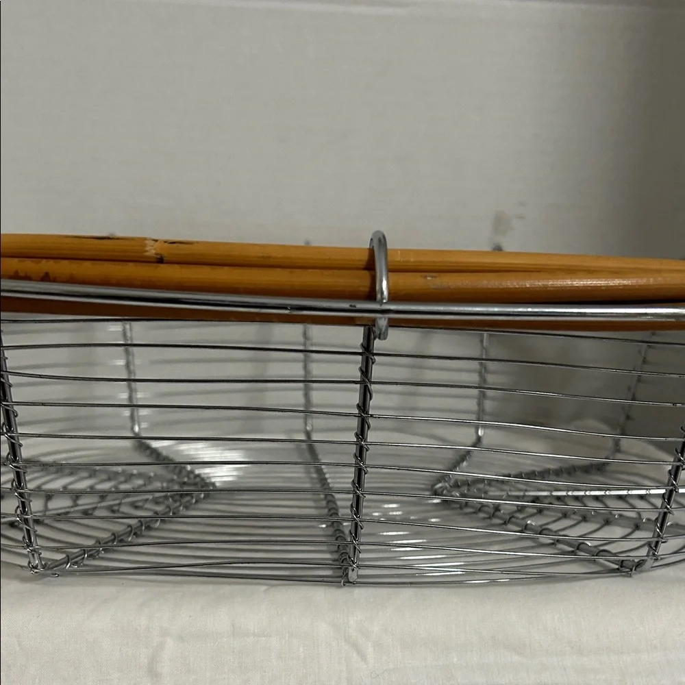Wire Egg Basket with Wooden Rim 28 inches Wide